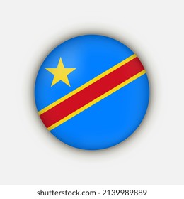 Country Democratic Republic of the Congo. Democratic Republic of the Congo flag. Vector illustration.