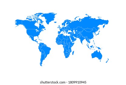 Country detailed world maps Political infographics template isolated on white background, vector for web site