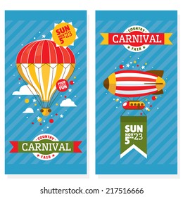 Country fair vintage invitation cards vector illustration