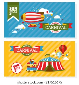 Country fair vintage invitation cards vector illustration