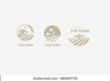 
Country farm house farmer logo vector