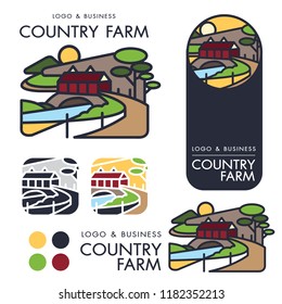 Country farm logo template vector illustration