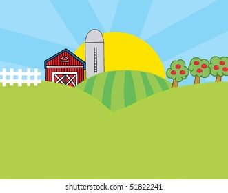 Country Farm Scene