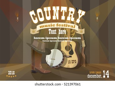 Country festival horizontal poster