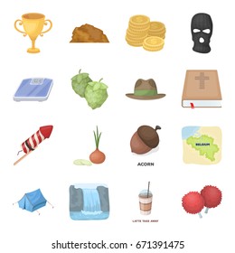 Country, finance, nature and other web icon in cartoon style.Sport, food, service icons in set collection.