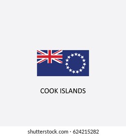 Country Flag of Cook Islands Vector Illustration


