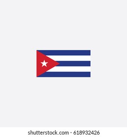 Country Flag of Cuba Vector Illustration

