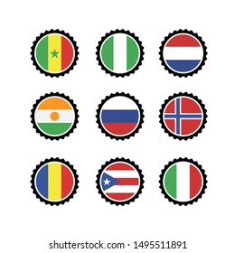 Country flag emblem vector logo template