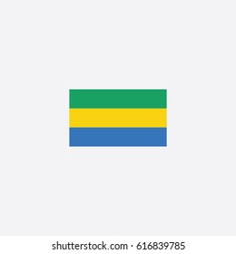 Country Flag of Gabon Vector Illustration
