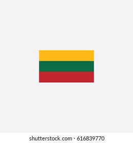 Country Flag of Lithuania Vector Illustration
