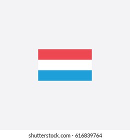 Country Flag of Luxembourg Vector Illustration
