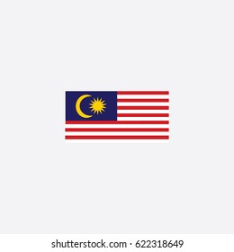 Country Flag of Malaysia Vector Illustration


