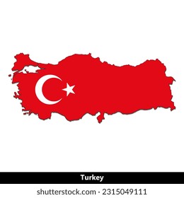 País de Türkiye - Mapa de la bandera
