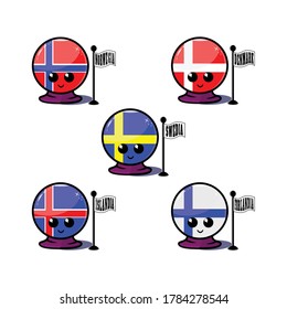 of country flag on the continent of northern Europe