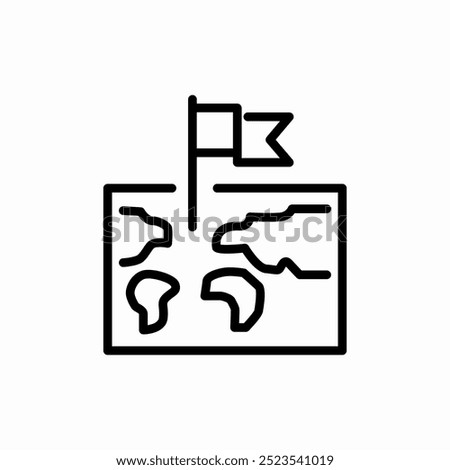 country flag on the map icon sign vector