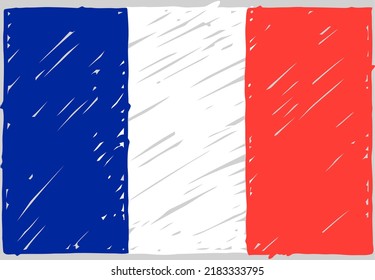 Country Flag Pencil or Marker Sketch Vector