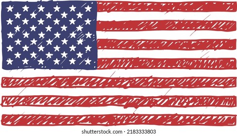Country Flag Pencil or Marker Sketch Vector