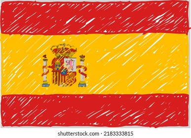 Country Flag Pencil or Marker Sketch Vector