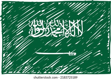 Country Flag Pencil or Marker Sketch Vector