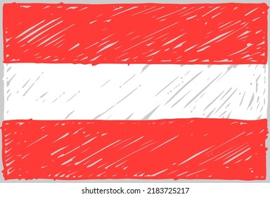 Country Flag Pencil or Marker Sketch Vector