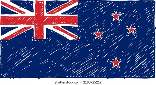 Country Flag Pencil or Marker Sketch Vector