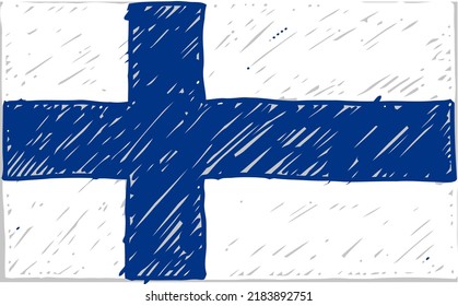 Country Flag Pencil or Marker Sketch Vector