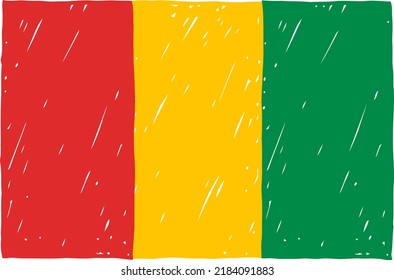 Country Flag Pencil or Marker Sketch Vector