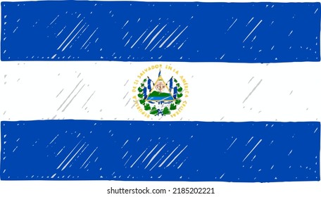 Country Flag Pencil or Marker Sketch Vector