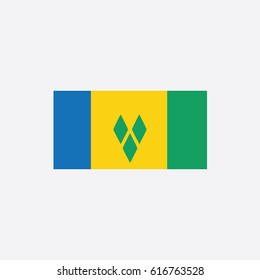 Country Flag of Saint Vincent and the Grenadines Vector Illustration