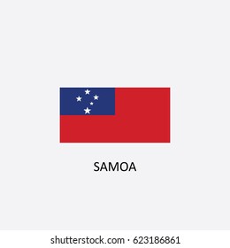Country Flag of Samoa Vector Illustration

