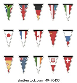 Country Flag Sticker Set Isolated On White