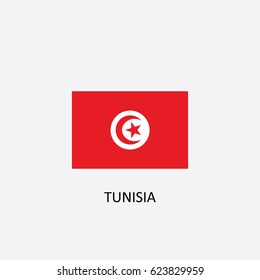 Country Flag of Tunisia Vector Illustration

