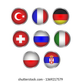  country flag. turkey, germany, france, italy