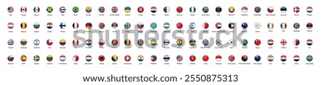 Country flags. Flag illustration. Flag collection
