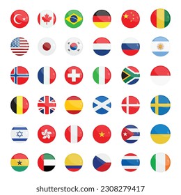 Country Flags Icon Set Vector Design.