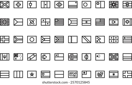 Country flags icons  High-Quality Vector Icons Collection with Editable Stroke. Ideal for Professional and Creative Projects.