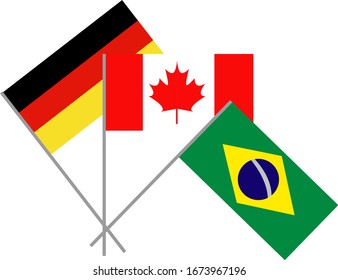 Country flags, illustration, vector on white background.