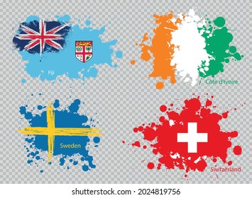  Landesflaggen auf transparentem Hintergrund 