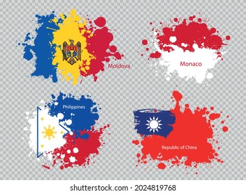  country flags in transparent background 