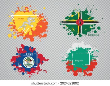  country flags in transparente background 