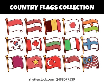 Country flags vector illustration set