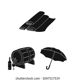 Country France black icons in set collection for design. France and landmark vector symbol stock web illustration.