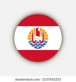 Country French Polynesia. French Polynesia flag. Vector illustration.