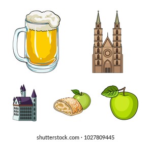 Country Germany cartoon icons in set collection for design. Germany and landmark vector symbol stock web illustration.