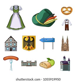 Country Germany cartoon icons in set collection for design. Germany and landmark vector symbol stock web illustration.