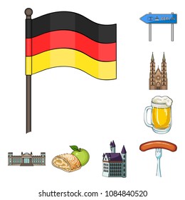 Country Germany cartoon icons in set collection for design. Germany and landmark vector symbol stock web illustration.