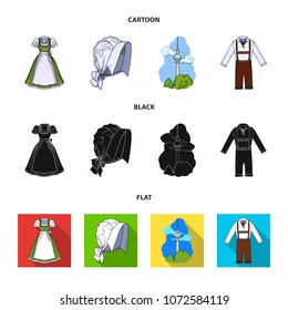 Country Germany cartoon,black,flat icons in set collection for design. Germany and landmark vector symbol stock web illustration.