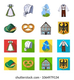 Country Germany cartoon,flat icons in set collection for design. Germany and landmark vector symbol stock web illustration.