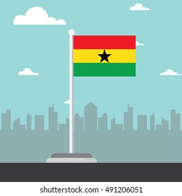 country of ghana flag flat design