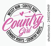 Country girl , Cowgirl Design, Southern girl , Small town girl , Country music T-shirt Design